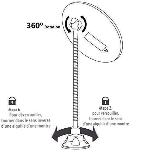 Miroir Maquillage Agrandisseur (X 10) Loupe, Rotatif 360° Miroir Maquillage Agrandisseur (X 10) Loupe, Rotatif 360°