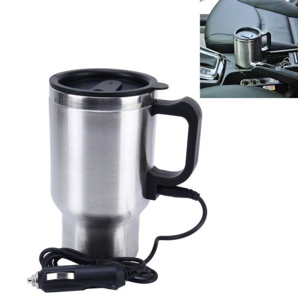 Mug Électrique Chauffant En Acier Inoxydable, Pour Voiture avec Chargeur Allume Cigare