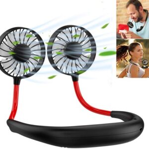 Mini ventilateur portatif Rechargeable  Double s'accroche autour du cou