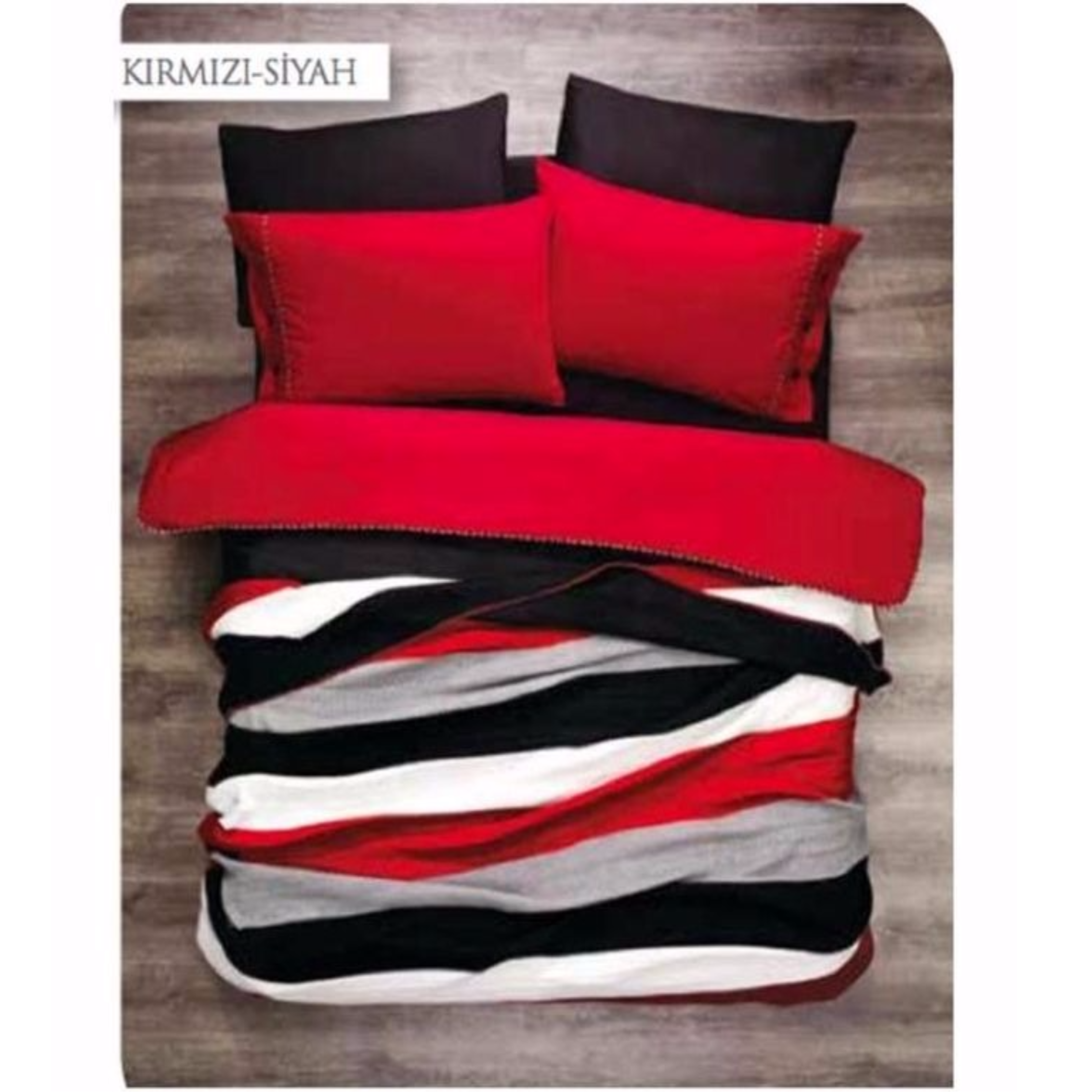 Parure De Lit 7 Pièces Effet Rayures zèbre Noir