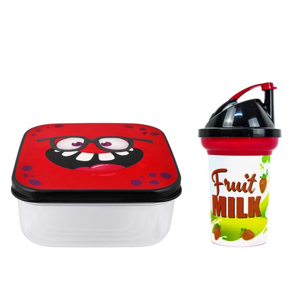 Pack Porte Goûter Scolaire : 4 Boites à Repas Carrées De Différentes Tailles + Gourde Pack Porte Goûter Scolaire : 4 Boites à Repas Carrées De Différentes Tailles + Gourde