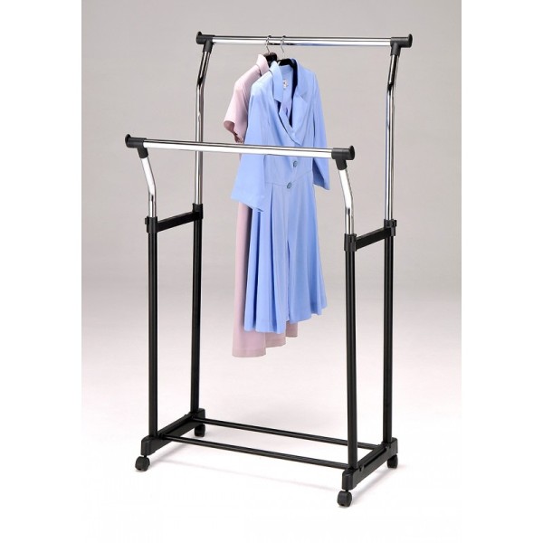 Penderie Double Porte-Manteau  A Roulettes