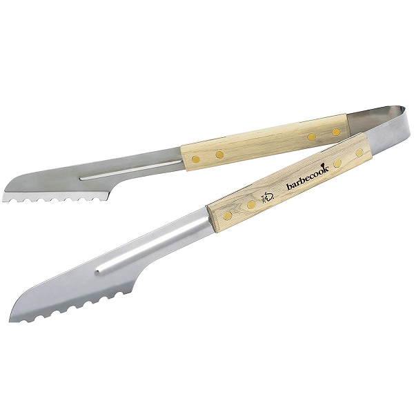 PINCE LUXE 40CM En Acier Inoxydable Bois Avec Manche En Bois