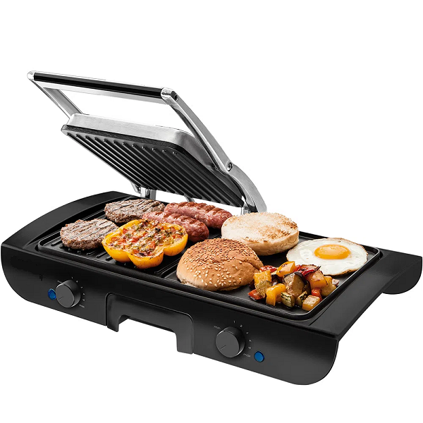 Plancha Electrique 2 en 1: Planche A Grill Plus Presse Panini