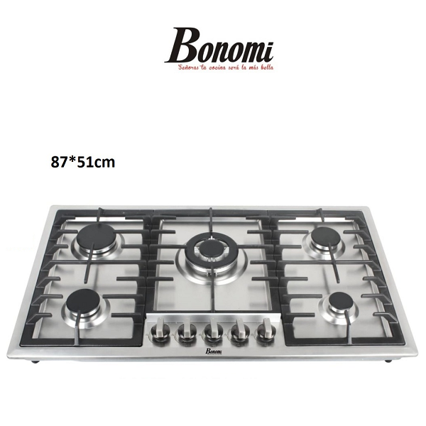 Plaque De Cuisson Encastrable En Inox 5 Feux , 87 * 51 cm