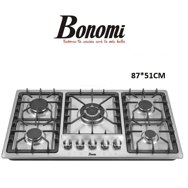 Plaque De Cuisson Encastrable En Inox 5 Feux , 87*51 cm