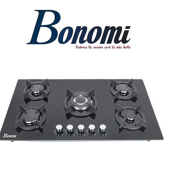 Plaque De Cuisson Gaz En Verre Trempé 5 Feux , 90 * 52 cm