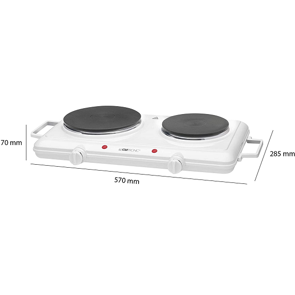 Plaque Réchaud Electrique Doubles  2500W Clatronic