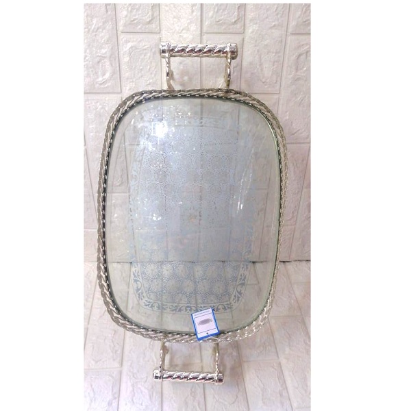 Plateau à Thé Rectangle Contour Argenté