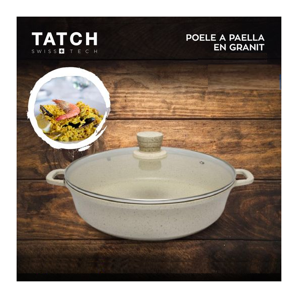 Poêle A Paella Avec Couvercle En Granit : 32cm , 40cm