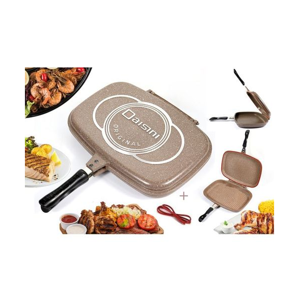 Poêle Double Face Anti Adhésive Rectangulaire 40 cm DESSINI Poêle Double Face Anti Adhésive Rectangulaire 40 cm DESSINI