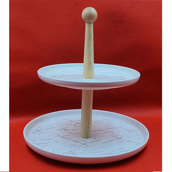 Présentoir A Gâteaux Marbré 2 Niveaux Pour Gâteaux , Dessert , Fromages Et Autres