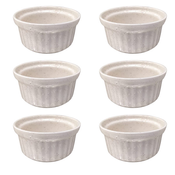 Lot De 6 Ramequins Individuelle  En Porcelaine 9cm x H4.5cm