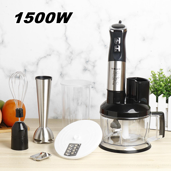 6 en 1 Robot De Cuisine Multifonction 1500w  Pour : mélanger, fouetter, hacher, mouliner