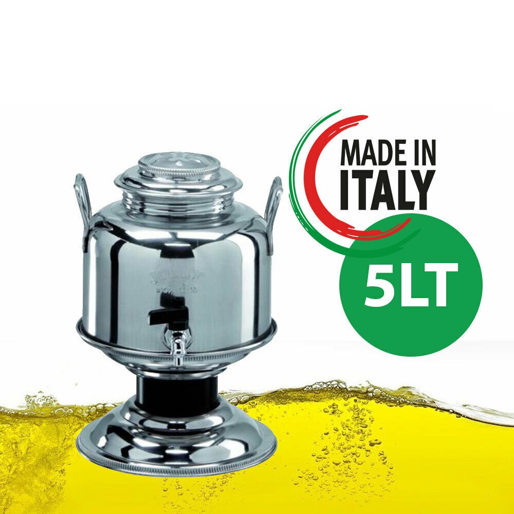 Fût alimentaire en inox avec robinet pour huile d'olive ou autre - 5L