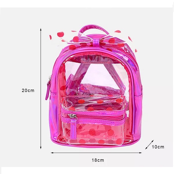 Sac à Dos Mignon à pois Transparent Pour Fille Sac à Dos Mignon à pois Transparent Pour Fille