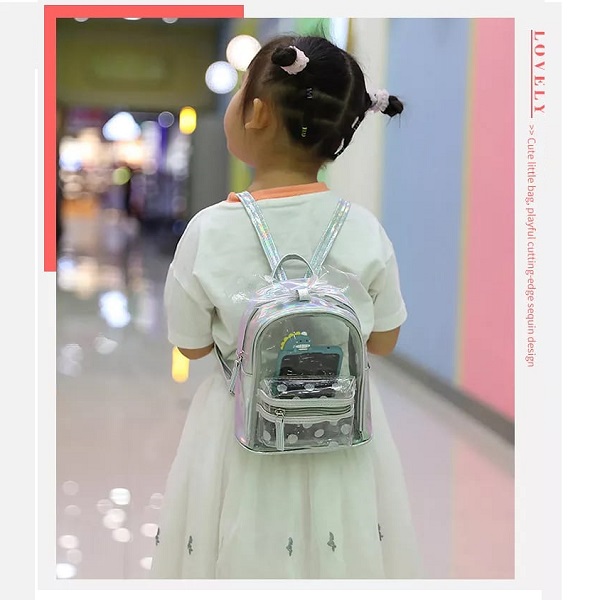 Sac à Dos Mignon à pois Transparent Pour Fille Sac à Dos Mignon à pois Transparent Pour Fille