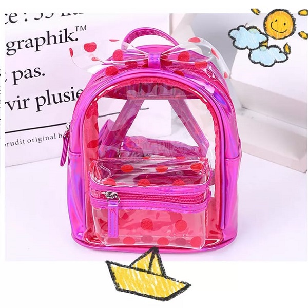 Sac à Dos Mignon à pois Transparent Pour Fille Sac à Dos Mignon à pois Transparent Pour Fille