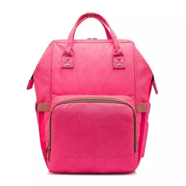 Sac à Dos à Langer Pour Bébé Avec Poches Isothermes Pour Biberons Rose Fushia
