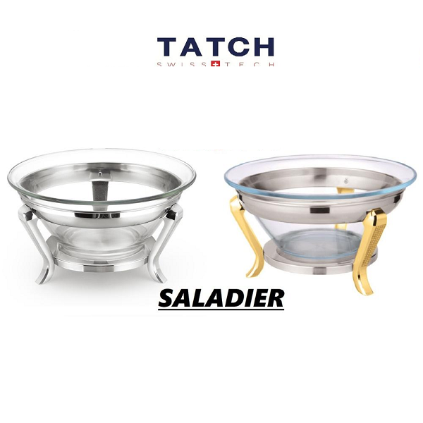 Saladier En Verre Sur Support Inox