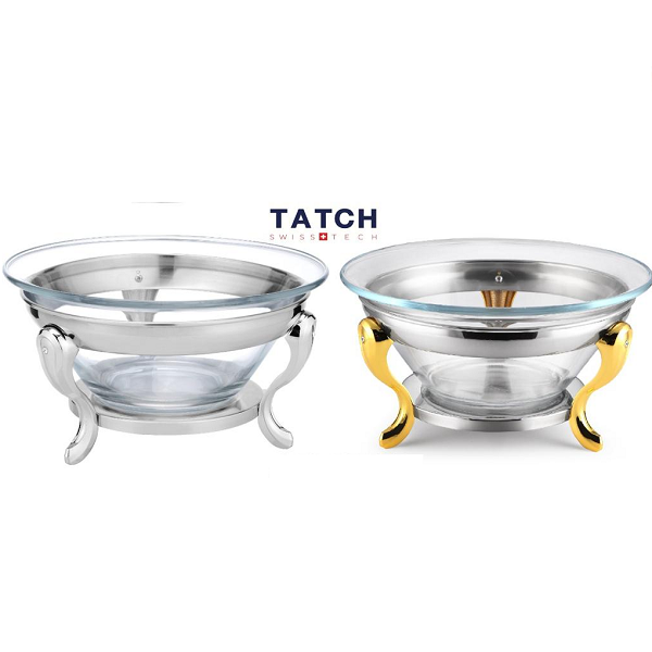 Saladier En Verre Sur Support Inox