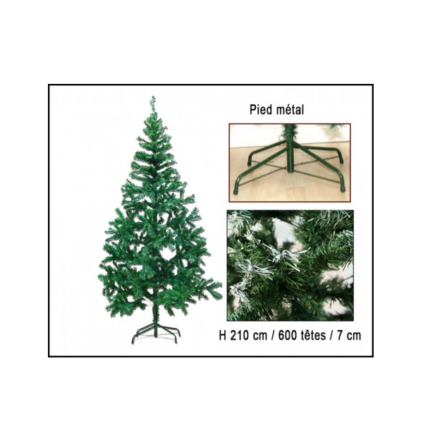 Sapin Vert Neige 180cm , 546 Branches Avec Pied En Métal