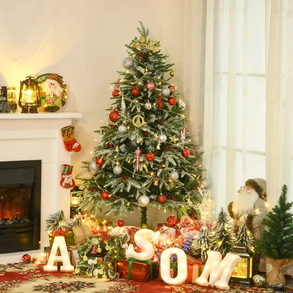 Sapin Vert Neige 180cm , 546 Branches Avec Pied En Métal Sapin Vert Neige 180cm , 546 Branches Avec Pied En Métal