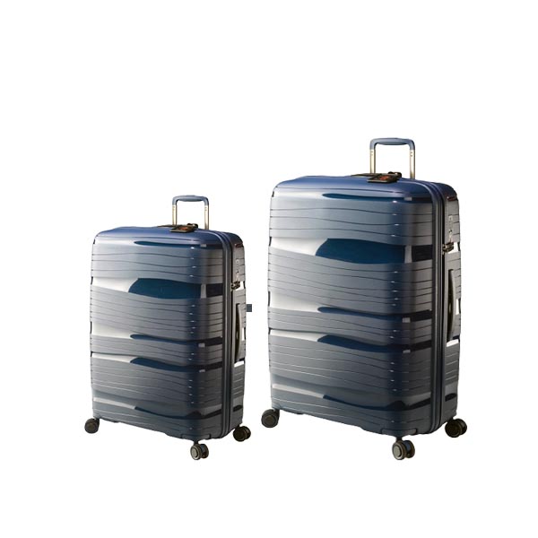 Set De 2 Valises Trolley Rigide En Silicone "Waves" ( Grande + Cabine )