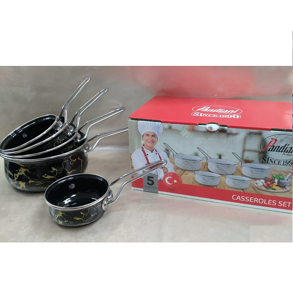 Set De 5 Casseroles 12 à 20 cm En Acier Émaillé