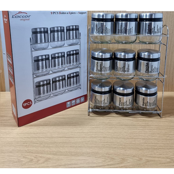 Set A Épices 9 Pots Avec Support