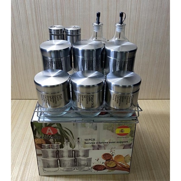 Service  A Épices Avec Support 10 pièces
