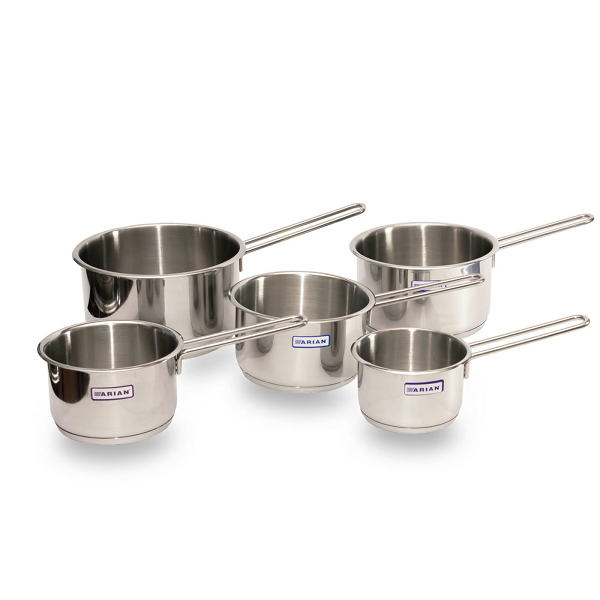 Arian Premium Casserole à fond plat en acier inoxydable/casserole à lait/casserole à thé/casserole à café/casserole avec poignée en bakélite