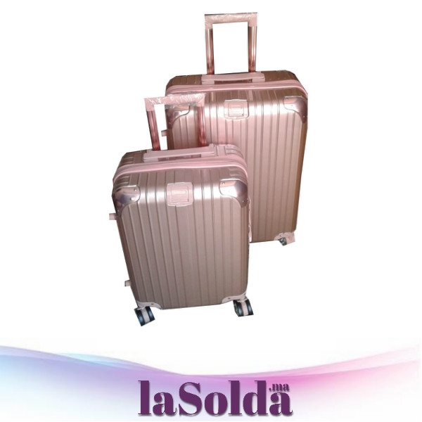2 Valises Trolley Model TRIBLOO Corail Moyenne + Cabine