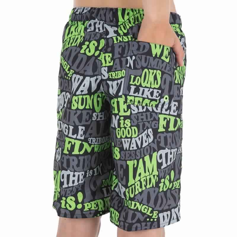 Short de Bain Long Garcon Joko Word Vert tribord