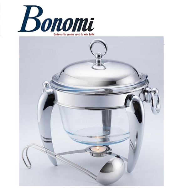 Soupière Avec Flamme En Inox/Verre 4 Litres