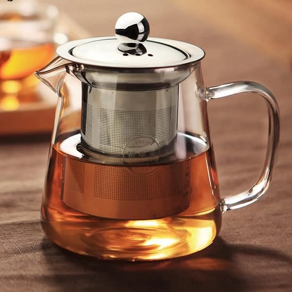 Théière En Verre Qaray 550 Ml Avec Infuseur Amovible En Acier Inoxydable - Pour Thé En Vrac, Café, Boissons Chaudes