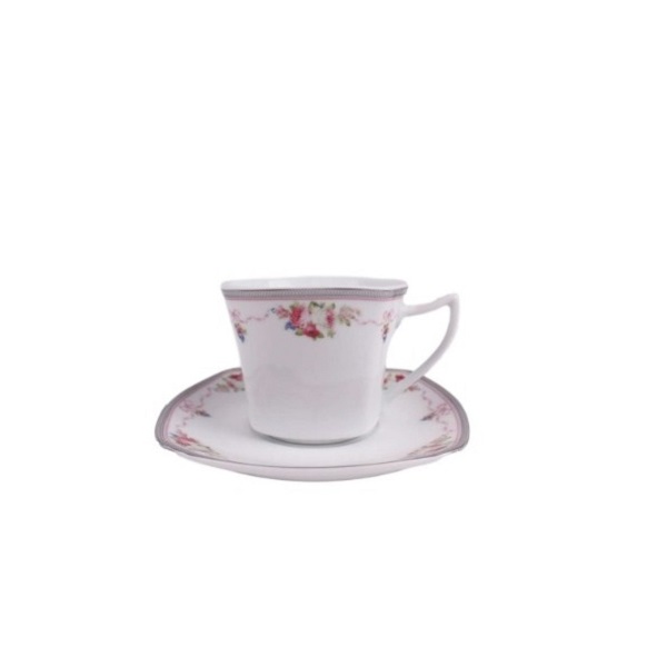 Lot de 6 Tasses et sous tasses A Café Carrée LILY