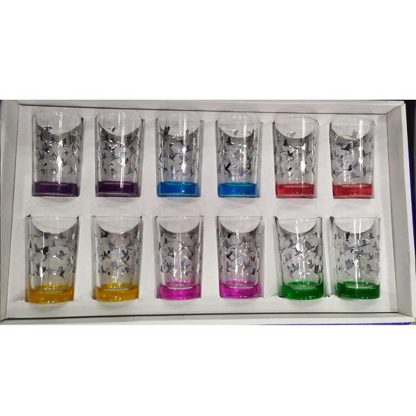 Lot De 12 Verres A Thé Colorés