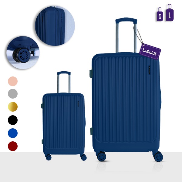 Set De 2 Valises Trolley "TRIBLEX" Extensible (Possibilité De L'agrandir) Grande + Cabine-Doré