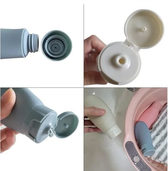 Bouteilles de voyage pour trousse de toilette, bouteilles de toilette anti-fuite (multicolores) Bouteilles de voyage pour trousse de toilette, bouteilles de toilette anti-fuite (multicolores)