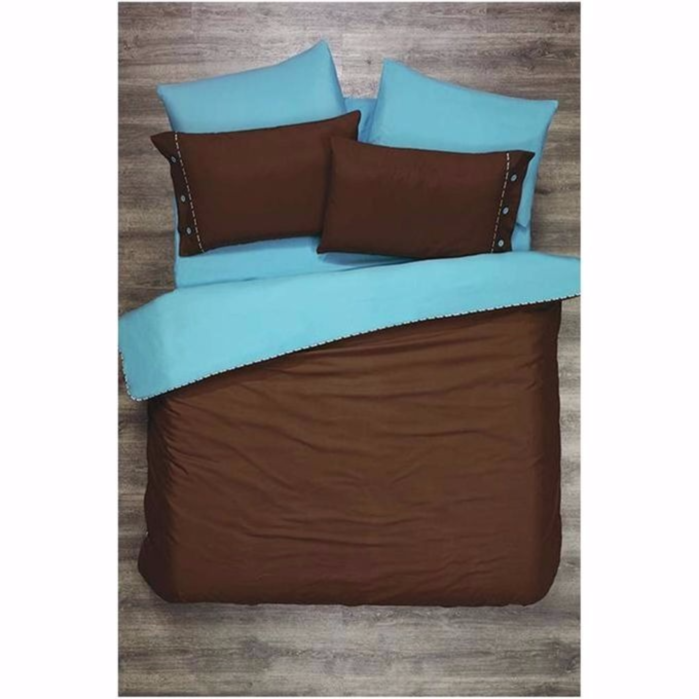 Parure De Lit 4 Pièces Une Place Turquoise